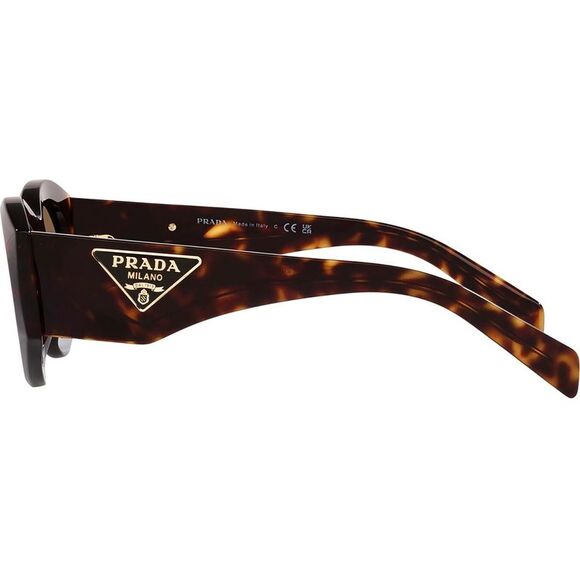 Prada PR 20ZS 2AU06B Tortoise Plastic Oval Sunglasses Brown Lens - Picture 3 of 3